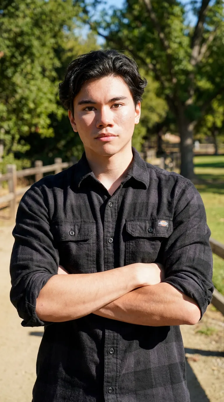 Joseph Gomez, founder of Own The Bid, standing outdoors in a black flannel shirt with arms crossed.